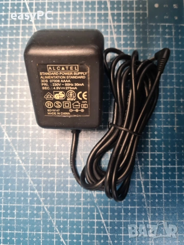 Оригинален захранващ адаптер ALCATEL 4.5V 275mA, снимка 4 - Друга електроника - 53415042