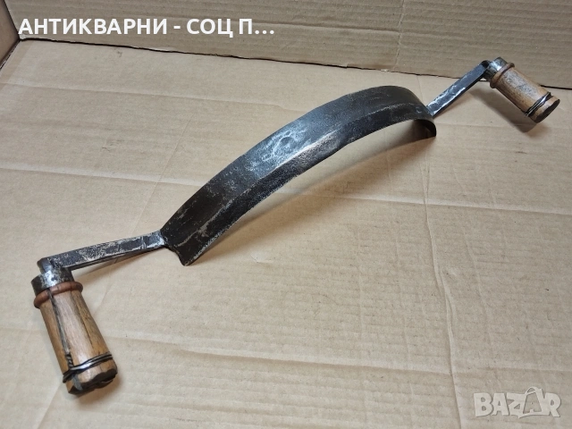 Уникален Голям Стар Кован Рукан, Голям Дърводелски Нож За Белене На Дърво / НОМЕР 701., снимка 8 - Антикварни и старинни предмети - 53486490