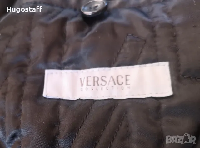 Оригинално МАРКОВО мъжко кожено яке VERSACE Л , снимка 4 - Якета - 49384957