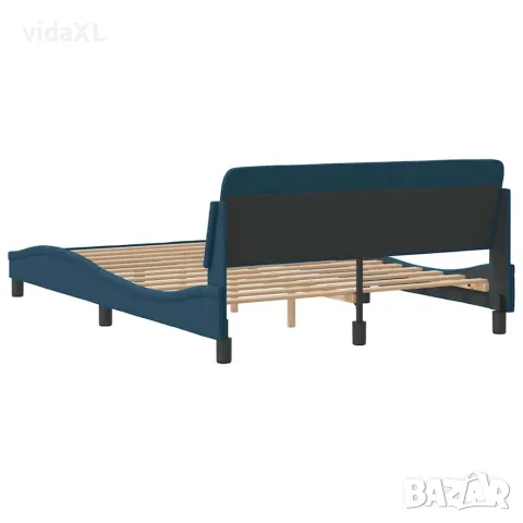 vidaXL Рамка за легло с табла Dover, синя, 120x200 см, кадифе, снимка 6 - Спални и легла - 56147424