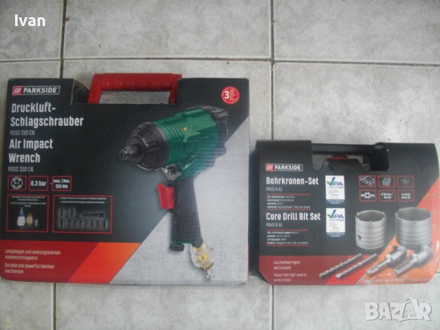 Нови Немски:Пневматичен Гайковерт 310Nm/Комплект Диамантени Боркорони Пробив Бетон-68-82мм-PARKSIDE, снимка 2 - Диамантени и режещи инструменти - 41318233