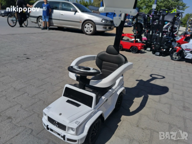 MERCEDES Кола за яздене с дръжка и сенник Mercedes-benz G350d бял, снимка 4 - Други - 53849697