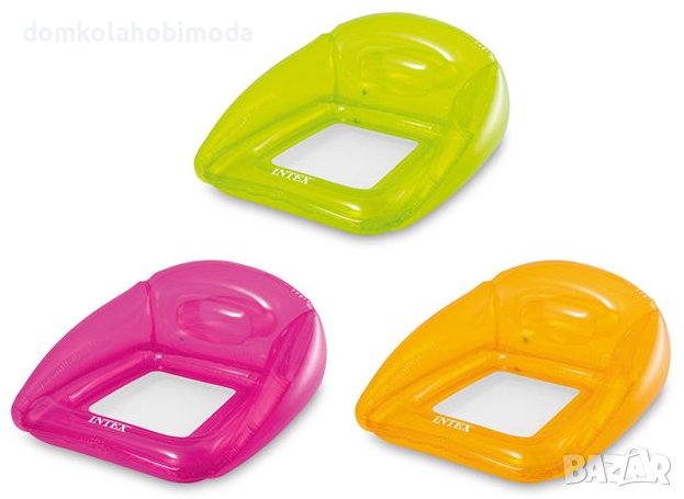 Надуваема седалка с облегалка и мрежесто дъно Intex,1.04x1.02m, снимка 5 - Надуваеми играчки - 40505486