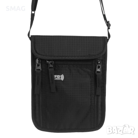 Мъжка черна чанта за рамо с RFID защита 15.5x20.5см_1251773
