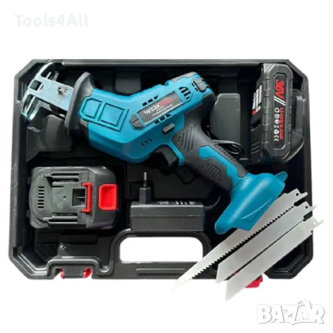 Акумулаторен Саблен трион WerkBull 36V + 3 ножа, снимка 3 - Куфари с инструменти - 49657042