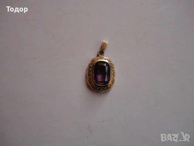 Позлатен медальон колие с аметист Amerik K@L, снимка 8 - Колиета, медальони, синджири - 53050935