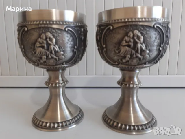 Комплект за вино от калай Antik*Vintage#69, снимка 12 - Антикварни и старинни предмети - 48510676