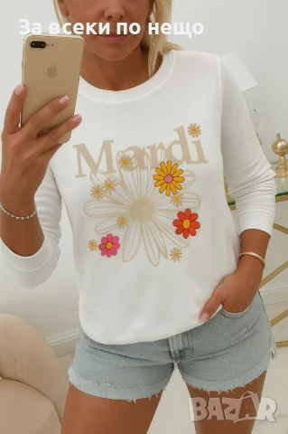 Дамска Памучна Блуза С Дълъг Ръкав - Налични Различни Цветове Код A839, снимка 2 - Блузи с дълъг ръкав и пуловери - 51389078