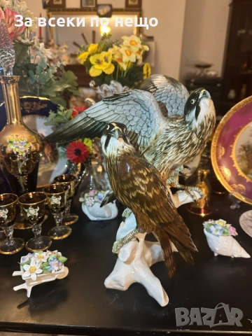 Karl Ens Germany - “ Соколите” уникална красота на семейство птици с височина 35 см Код P1929, снимка 8 - Декорация за дома - 53389087