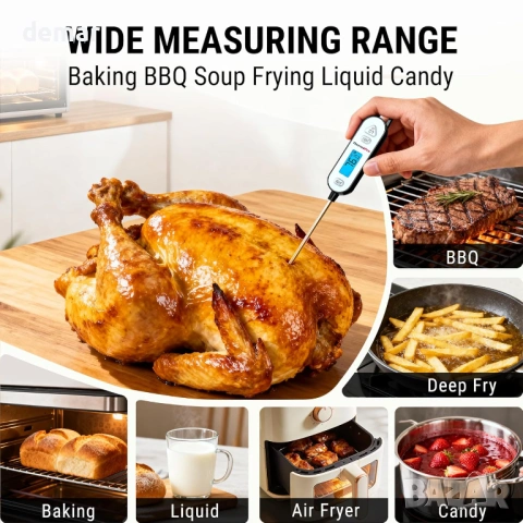 ThermoPro дигитален термометър за месо, термометър за храна, сонда 14,5 см, снимка 7 - Други стоки за дома - 53825550