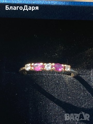 Златен пръстен със сапфири, снимка 1 - Пръстени - 44195618