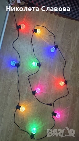 Гирлянд от цветни LED крушки – 5 метра, снимка 6 - Други - 51528566