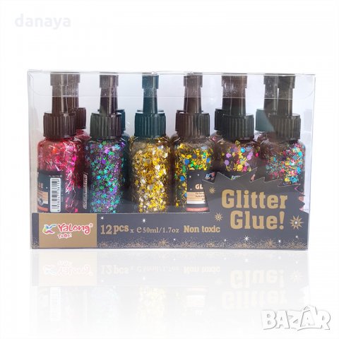 2381 Лепило с брокатени частици Glitter Glue, 50ml, снимка 4 - Ученически пособия, канцеларски материали - 33987026