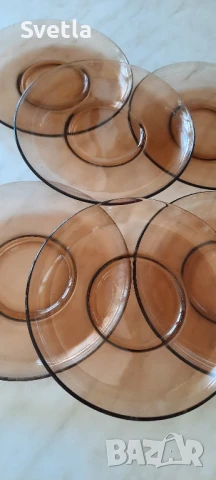 сервиз - френски "Дуралекс" - 6 бр., сервиз за кафе и 2 плата, снимка 7 - Чинии - 51092794