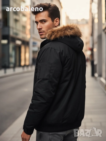Мъжко зимно яке с качулка, 2цвята , снимка 5 - Якета - 52777960