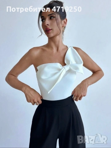 Бял потник с панделка 