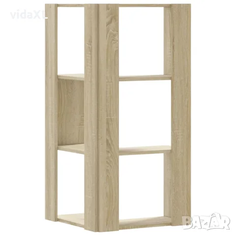 vidaXL Ъглова етажерка 3 нива дъб сонома 50x50x102 см инженерно дърво, снимка 6 - Етажерки - 56148179
