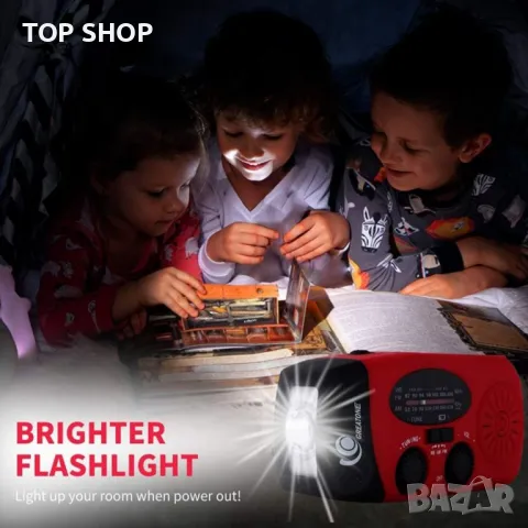 Аварийно метеорологично радио, ръчна манивела със самозахранване, снимка 4 - Радиокасетофони, транзистори - 48785755