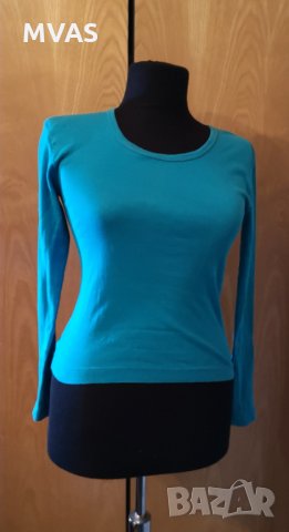 Нова синя блуза с дълъг ръкав XS , снимка 1 - Блузи с дълъг ръкав и пуловери - 35801479