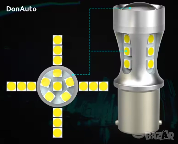 BA15S LED крушки, снимка 3 - Аксесоари и консумативи - 53136043