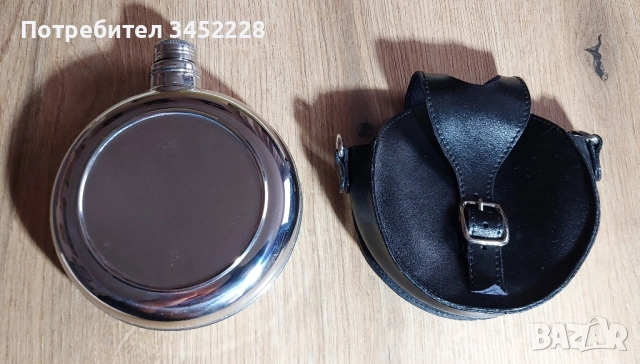 манерка с кожен калъф за ценители отлична , снимка 2 - Антикварни и старинни предмети - 51627823