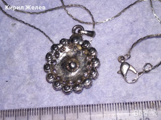 СРЕБРИСТО ВИНТИДЖ АРТ КОЛИЕ с МЕДАЛЬОН с ИСКРЯЩИ ФАСЕТИРАНИ КРИСТАЛИ 31797, снимка 14 - Колиета, медальони, синджири - 41682647