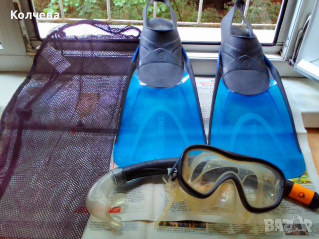 продавам употребявани очила, шнорхел и плавници комплект, снимка 1 - Водни спортове - 41886592