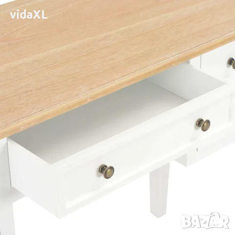 vidaXL Писалище, бяло, 109,5x45x77,5 см, дърво, снимка 6 - Бюра - 56146506