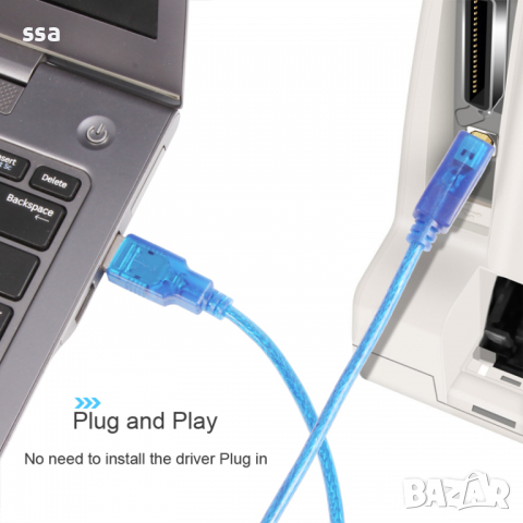 Кабел USB 2.0 AM / BM - 1,80 метра за принтер скенер и други - 0959-CU201-TL, снимка 2 - Кабели и адаптери - 36116767