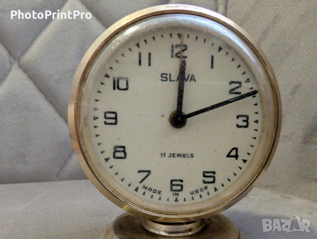 Лот от три автентични механични будилника "Слава", снимка 4 - Антикварни и старинни предмети - 53054236