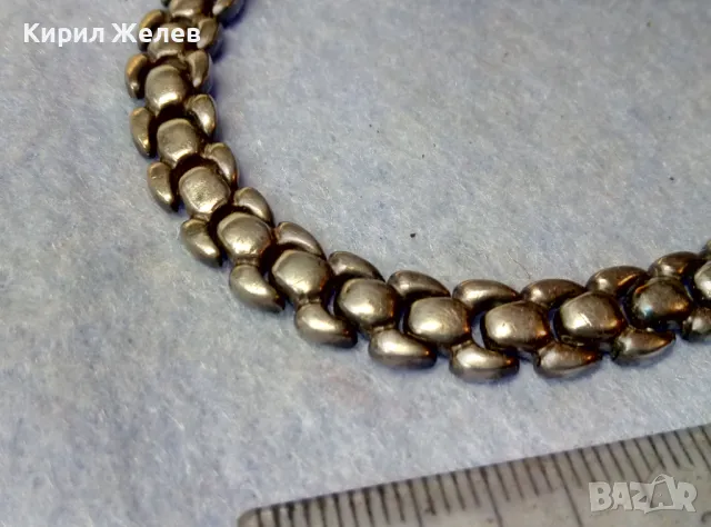 Стара СРЕБЪРНА ГРИВНА СРЕБРО ВИСОКА ПРОБА ЗДРАВА РЯДКА РЕТРО ПЛЕТКА РЪЧНА МАЙСТОРСКА ИЗРАБОТКА 20285, снимка 4 - Антикварни и старинни предмети - 49273238