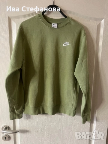 Спортна ватирана памук памучна  зелена блуза Nike nike 100% оригинал 