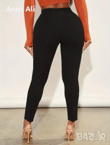 Дамски еластичен панталон, наличен в бежаво и черно