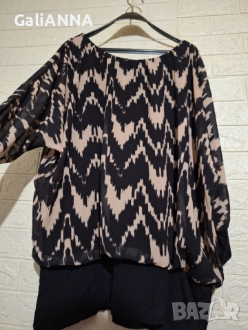 СТРАХОТНА ТУНИКА В ЕФЕКТЕН ДЕСЕН 2XL-4XL, снимка 2 - Туники - 51476793