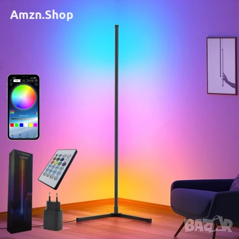 Smart LED RGB подова лампа 153см. димируема синхронизация с музика ъглова лампа , снимка 1