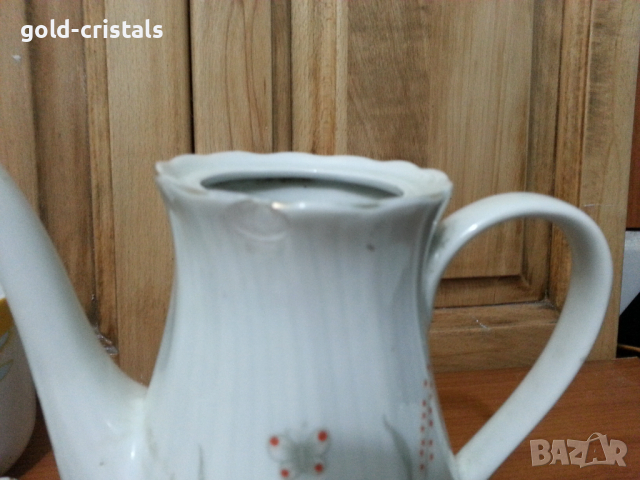 Стар български порцелан чаши и чийник , снимка 4 - Антикварни и старинни предмети - 36223200