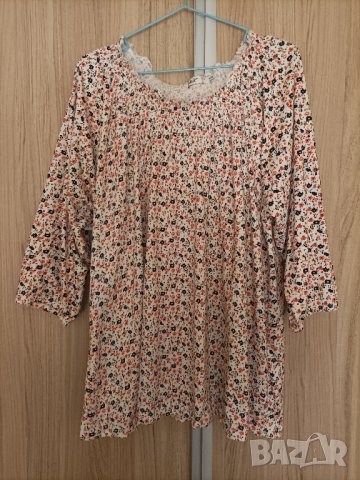 Памучна флорална блуза, снимка 1