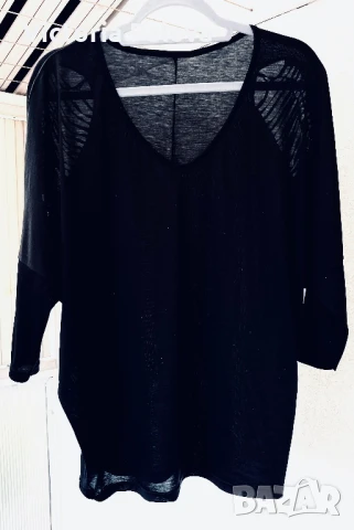 Ефектна черна блуза LUNA LIMITED, снимка 3 - Корсети, бюстиета, топове - 50503307