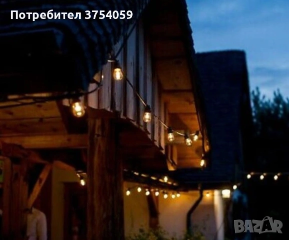 Водоустойчив гирлянд за външно осветление с 10 броя LED крушки, снимка 4 - Външни лампи - 53130950