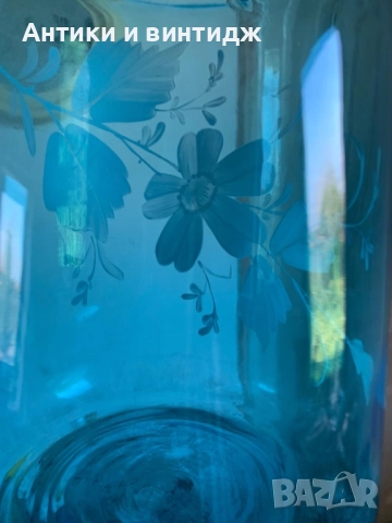 Античен декантер за вода, от витриолно стъкло, снимка 8 - Други - 51841814