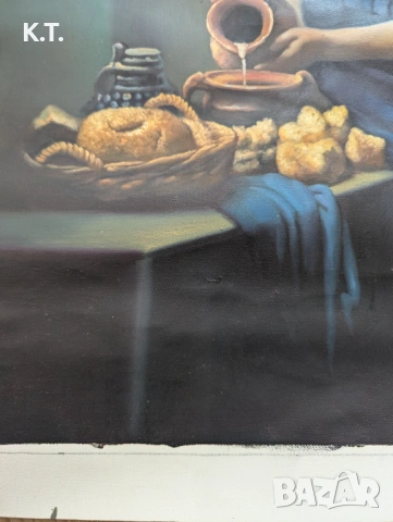 Картина, масло върху платно, ръчна репродукция на Вермер, снимка 6 - Картини - 53534795