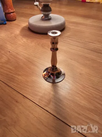 Свещник за ритуални свещи с подарък, свещник за църковни свещи, малък свещник сив хром религия, снимка 3 - Антикварни и старинни предмети - 48737128