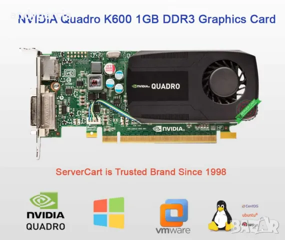 NVIDIA Quadro K600 1GB DDR3 128bit. бюджетна карта на GTA FortNite и по-леки игри