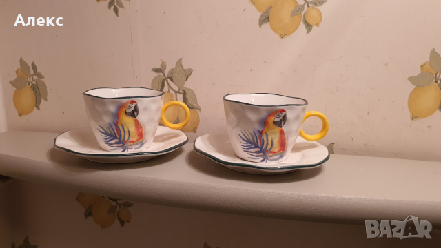 Royal Family–Авторска Италианска Керамика, Сервиз 6 чашки+6 чинийки., снимка 6 - Сервизи - 36333558