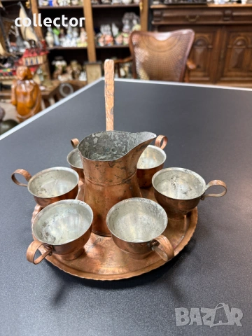 Кован меден сервиз за кафе. №7872, снимка 5 - Други ценни предмети - 53481309