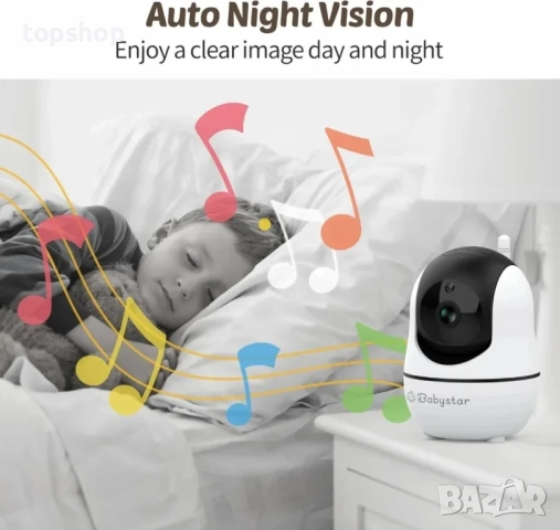 Видео бебефон Babystar SM70PTZ голям екран, с въртяща камера и нощно виждане, снимка 3 - Бебефони - 51628726