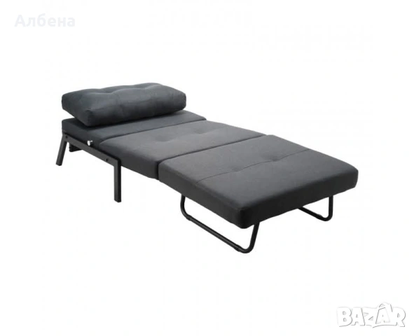 Кресло-легло Фенси – цвят антрацит, снимка 3 - Дивани и мека мебел - 53871018