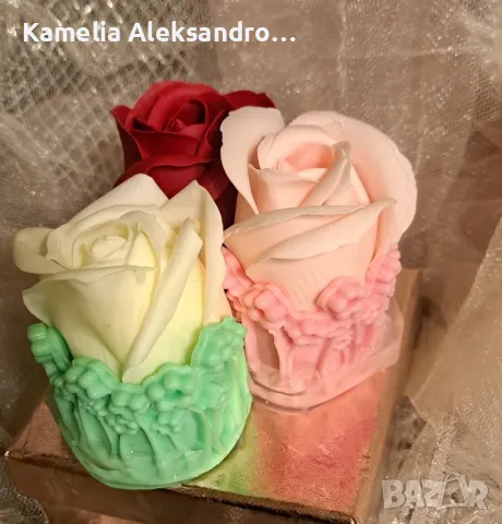 Сапунени рози, снимка 4 - Изкуствени цветя - 49351443