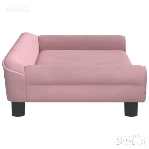 vidaXL Кучешко легло розово 100x50x21 см кадифе, снимка 4 - За кучета - 56146325