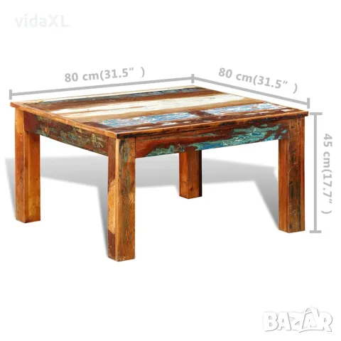 vidaXL Холна маса от регенерирано дърво, квадратна, снимка 5 - Маси - 56146323